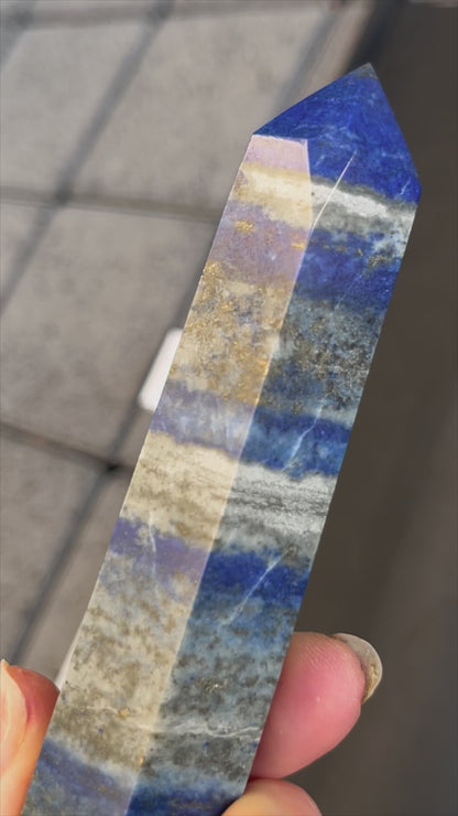 Lapis Lazuli Obelisk - Authentic Quality Gemstone for Wisdom and Truth, Decorative 4-Inch Tall
