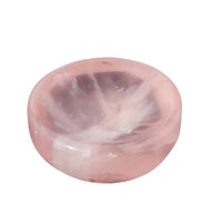 Rose Quartz or Amethyst Crystal Bowl – Hand-Carved Gemstone Dish for Jewelry, Rings & Crystals | 2-Inch Natural Stone Decor