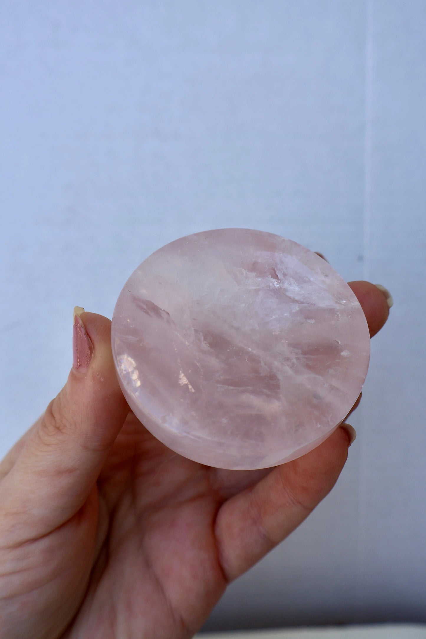 Rose Quartz & Amethyst Crystal Bowl – Jewelry Dish or Decor | Hand - Carved from Natural Stone, 2 - Inch - Wax | Wane
