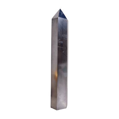 Terahertz Silicon Crystal Obelisk Tower | Mirror - like and Monolithic | 6 - 7 Inches in Height | Large Polished Chrome - Like Crystal, Geometric Feng Shui Display - Wax | Wane - crystal - Crystal1