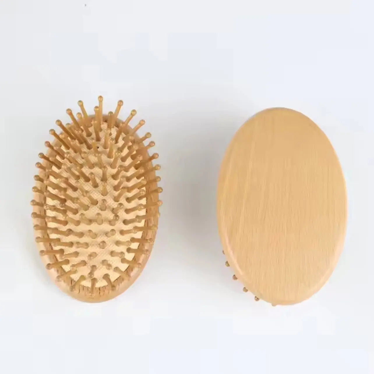 Wood Handheld Hair Brush – Scalp Massager with Ball - Tipped Bamboo Bristles - Wax | Wane