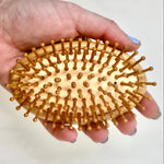 Wood Handheld Hair Brush – Scalp Massager with Ball - Tipped Bamboo Bristles - Wax | Wane