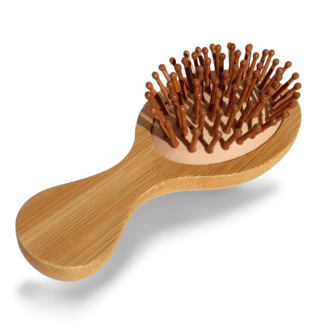 Wooden Mini Hair Brush – Beech Wood Handle & Bamboo Bristles | Travel - Size Detangler - Wax | Wane