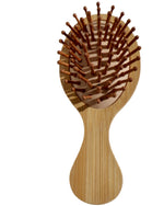 Wooden Mini Hair Brush – Beech Wood Handle & Bamboo Bristles | Travel - Size Detangler - Wax | Wane